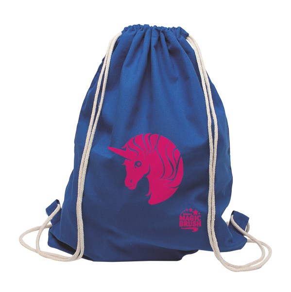 MAGIC BRUSH hochwertiger Baumwoll Rucksack Bag Unicorn - blau - Stck. - 1