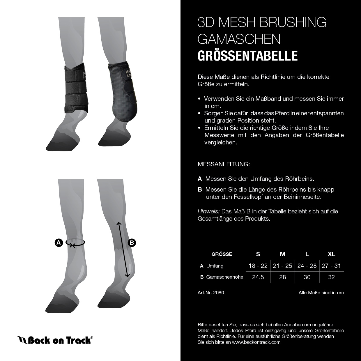 Back on Track Gamaschen 3D mesh Brushing mit Welltex Größe L - white - L - 6