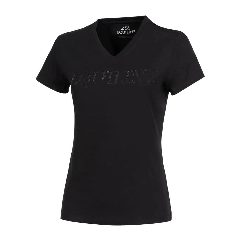 EQUILINE Damen Baumwoll T-Shirt Free Time Gigerg - black/black - L - 1