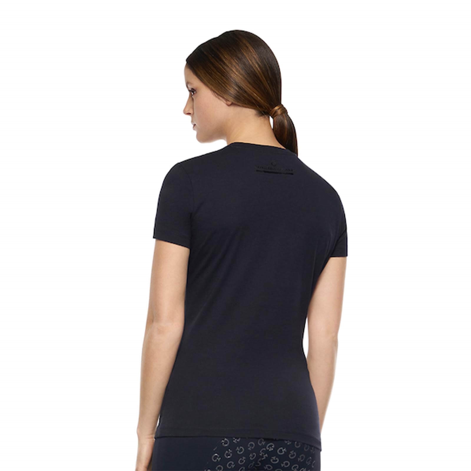 CAVALLERIA TOSCANA bequemes Damen T-Shirt mit Mini CT Flock - navy - XL - 2