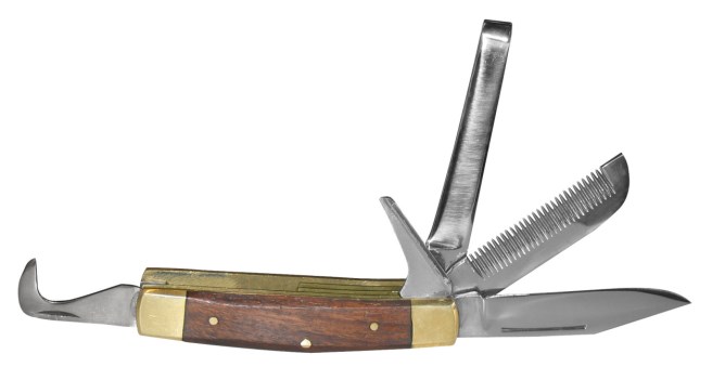 Reitmesser mit holzfarbenen Griff 5 Messer - uni  - Stck.