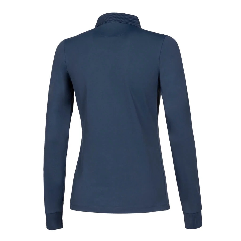EQUILINE Damen Langarm Polo Shirt Trainingsshirt Evae - diplomatic blue - XS - 3