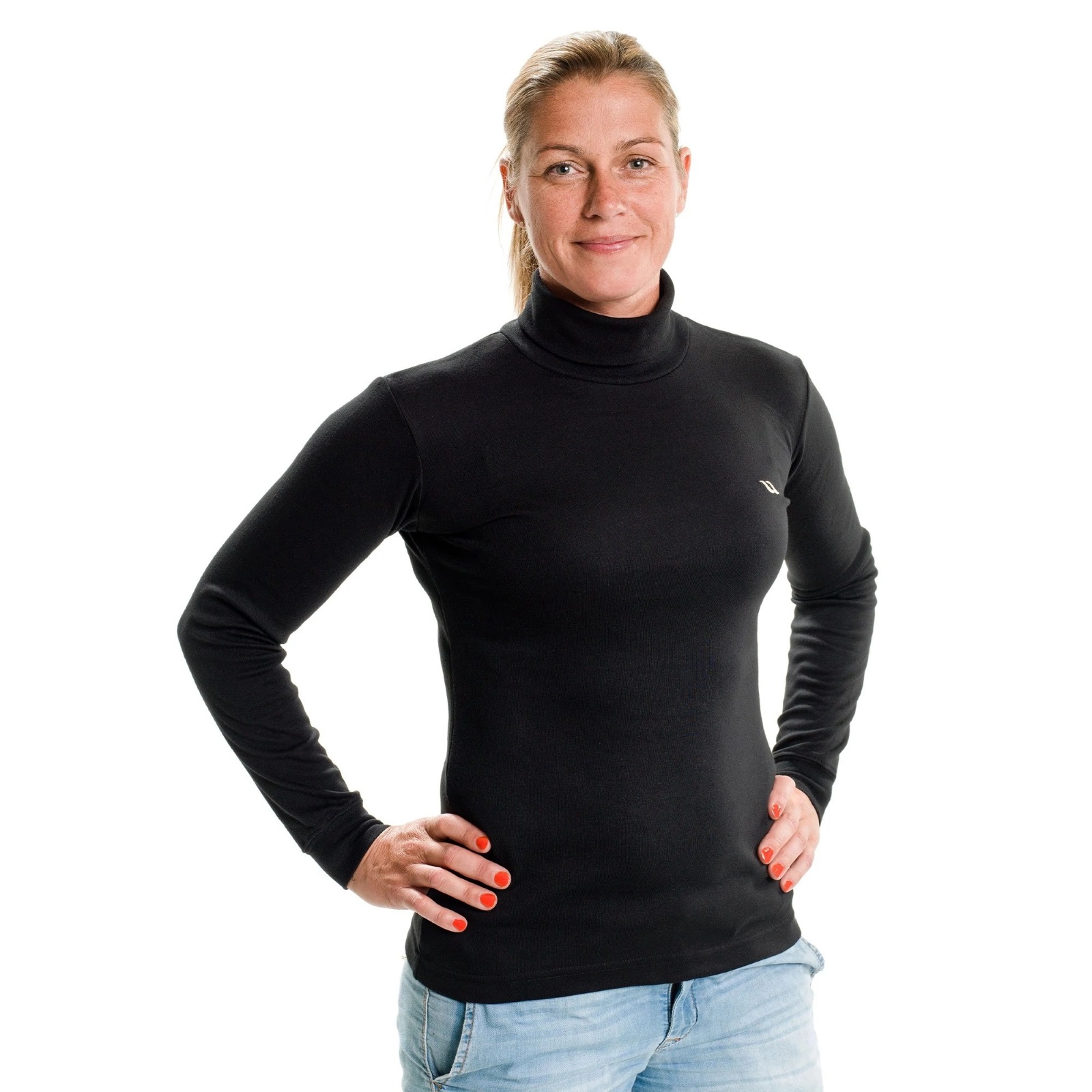 Back on Track Damen Rollkragensweatshirt mit Welltex - black - S - 2