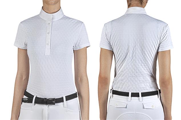 EQUILINE stilvolles Damen Kurzarm Turniershirt Camberk - white - XS