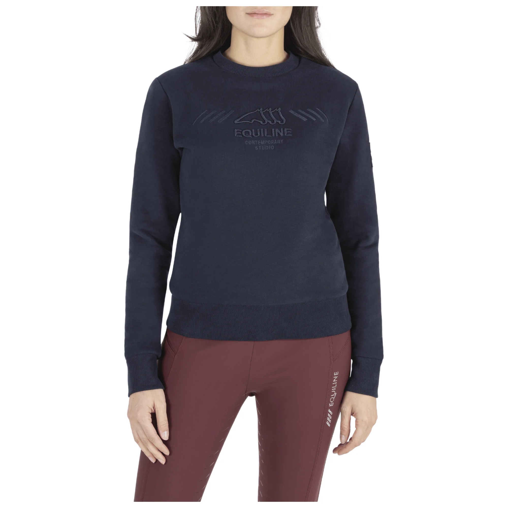 EQUILINE klassisches Damen Sweatshirt Rundhals Cepic - blue - XL - 1