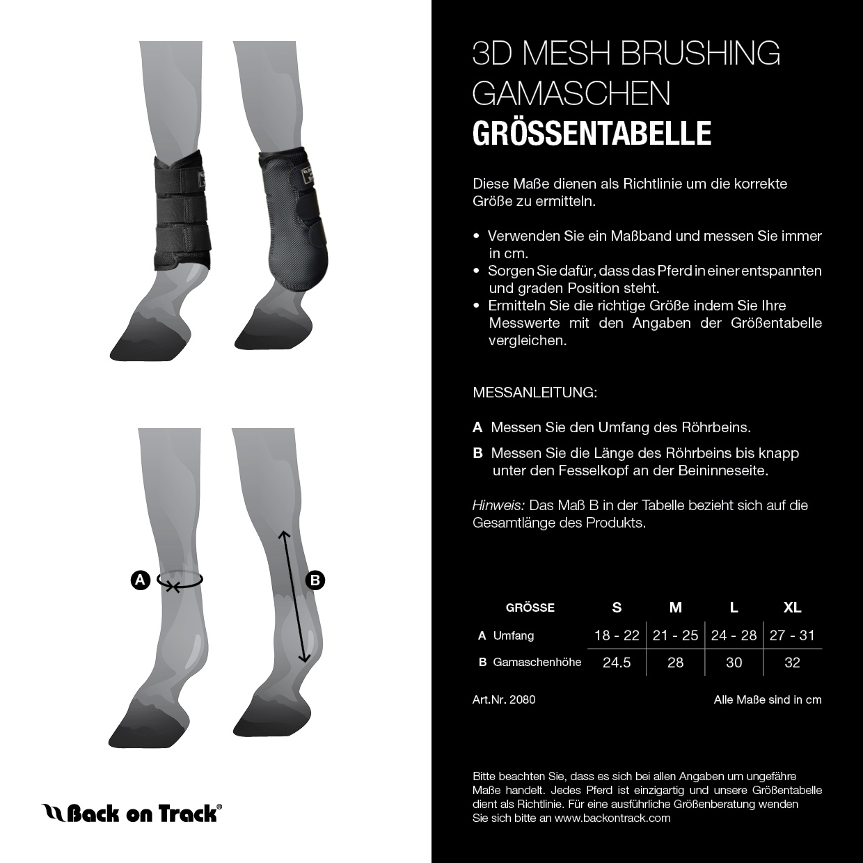 Back on Track Gamaschen 3D mesh Brushing mit Welltex Größe S - black - S - 6