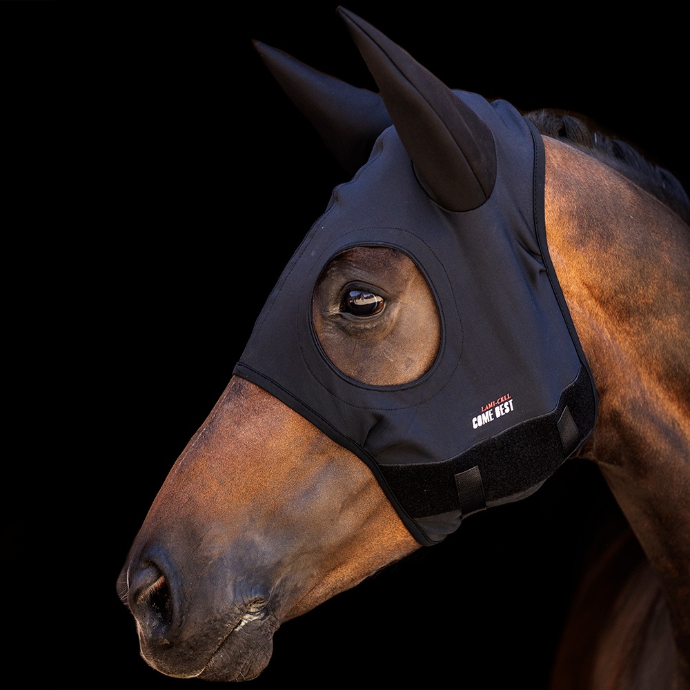 LAMI-CELL Titanium Mask Come Best mit Ohren, Pferdemaske - black - L - 2