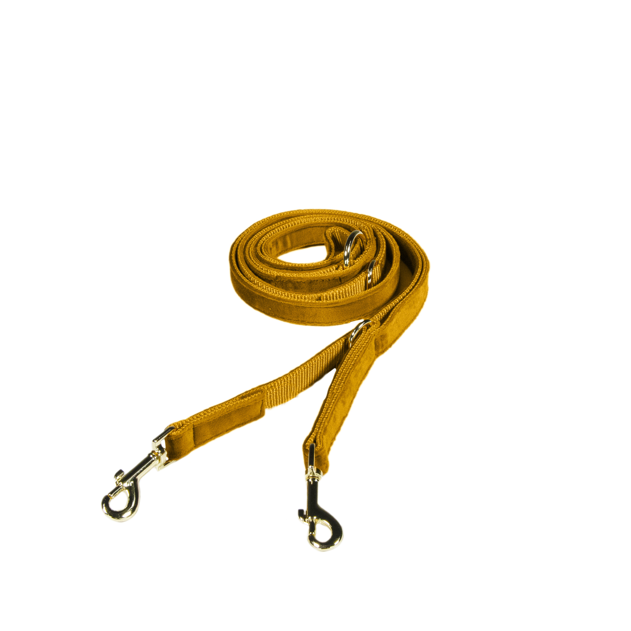 KENTUCKY Hunde Leine Velvet kleiner Karabiner 2 Meter - senfgelb - Stück - 2