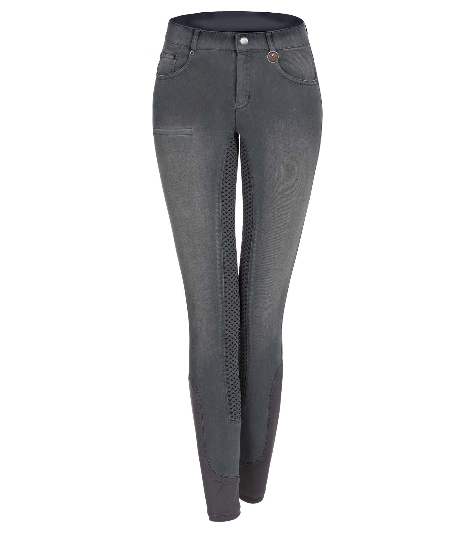 ELT Damen Reithose Jeans Silikon Vollbesatz Doro - hellgrau - 36 - 2