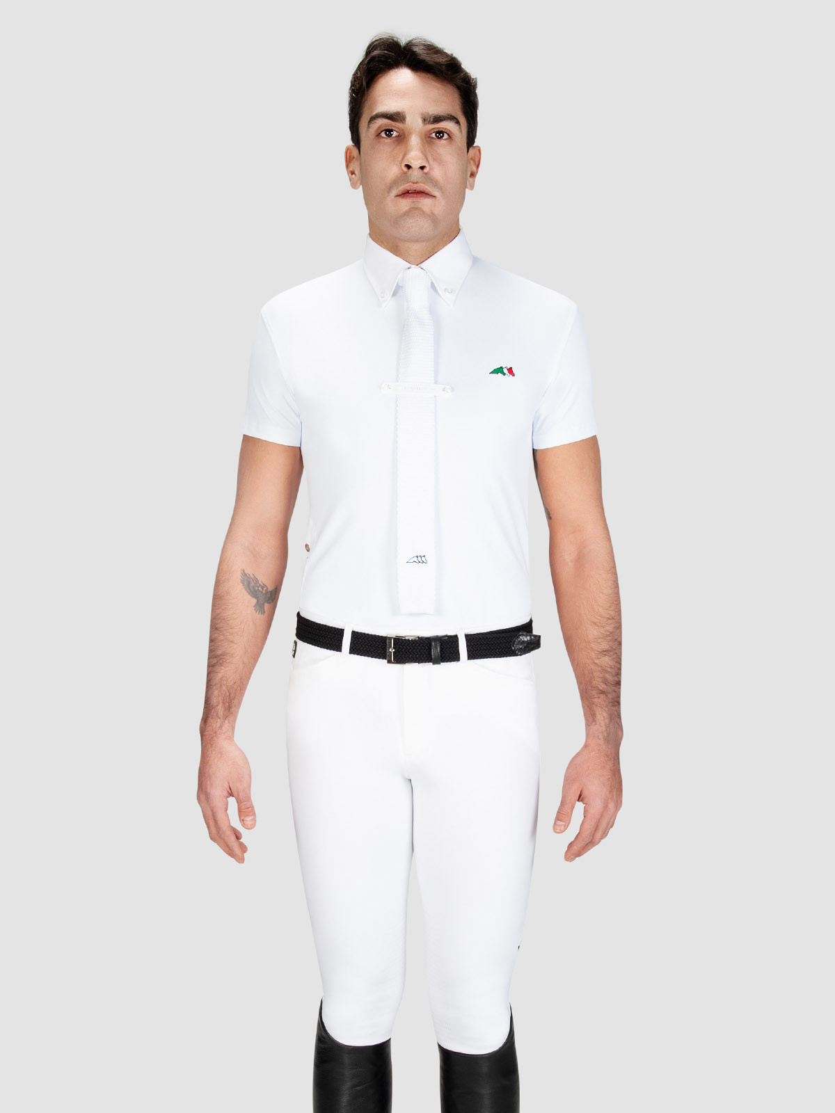 EQUILINE Herren Kurzarm Turnier Polo Shirt Fox - white - L - 1