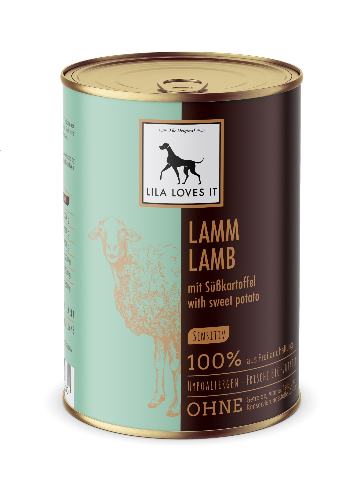 LILA LOVES IT Hundefutter Lamm mit Süßkartoffel Dose - uni  - 400g