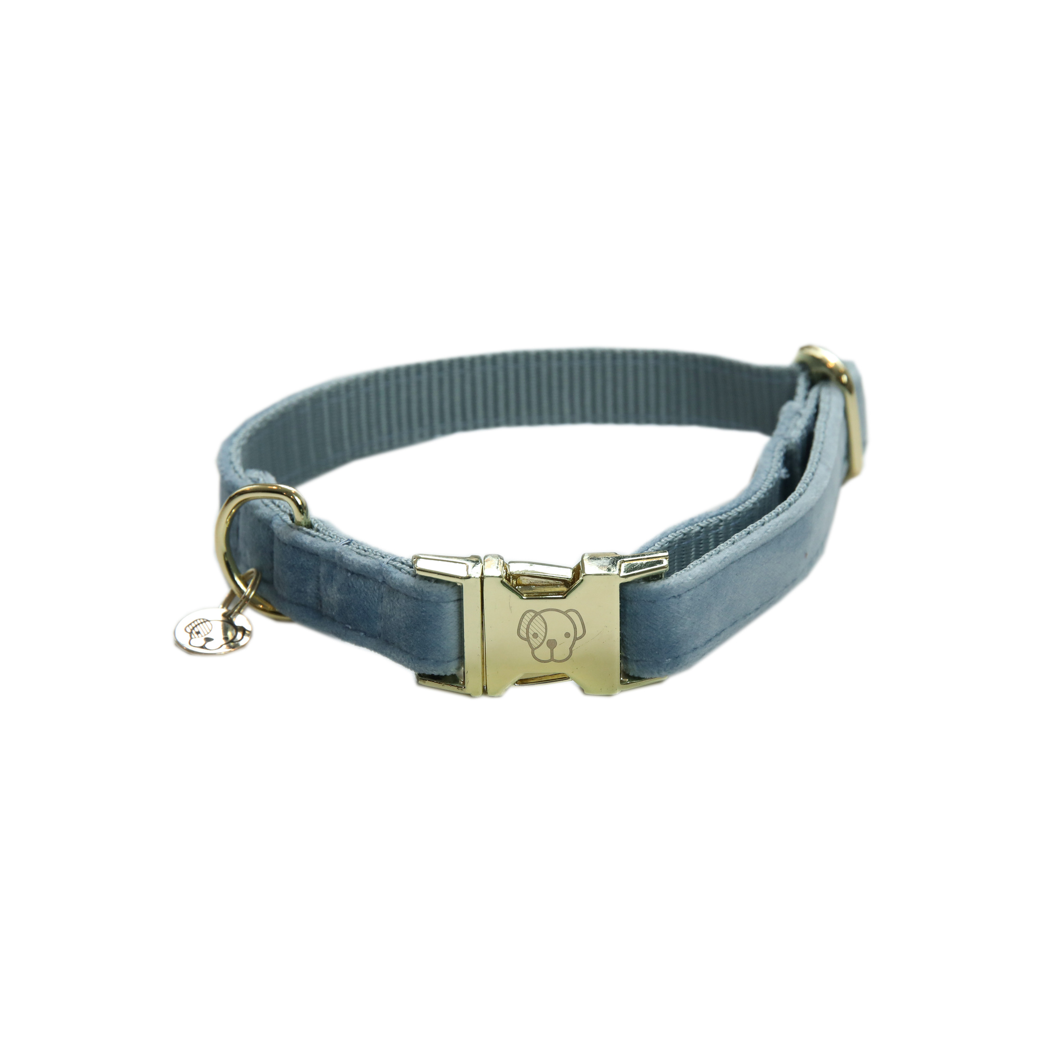 KENTUCKY Samt Hundehalsband - hellblau - S 28-40 cm - 5